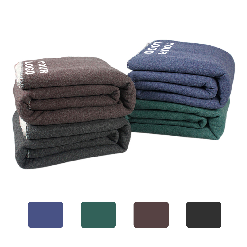 Budget Polar Fleece Blanket10 Custom Logo Heathered Fleece Sherpa Blanket