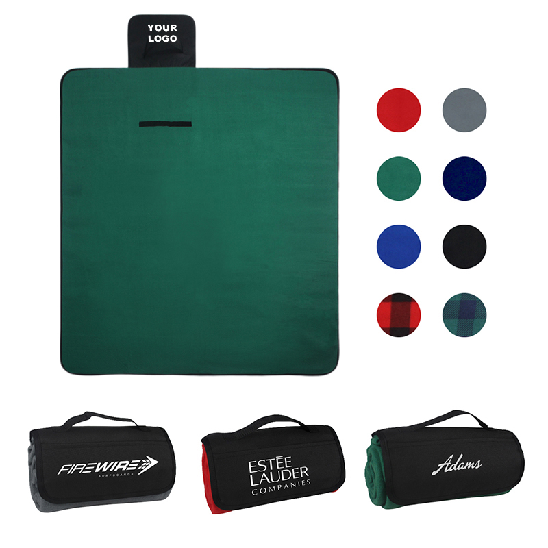 Budget Polar Fleece Blanket20 green picnic mat